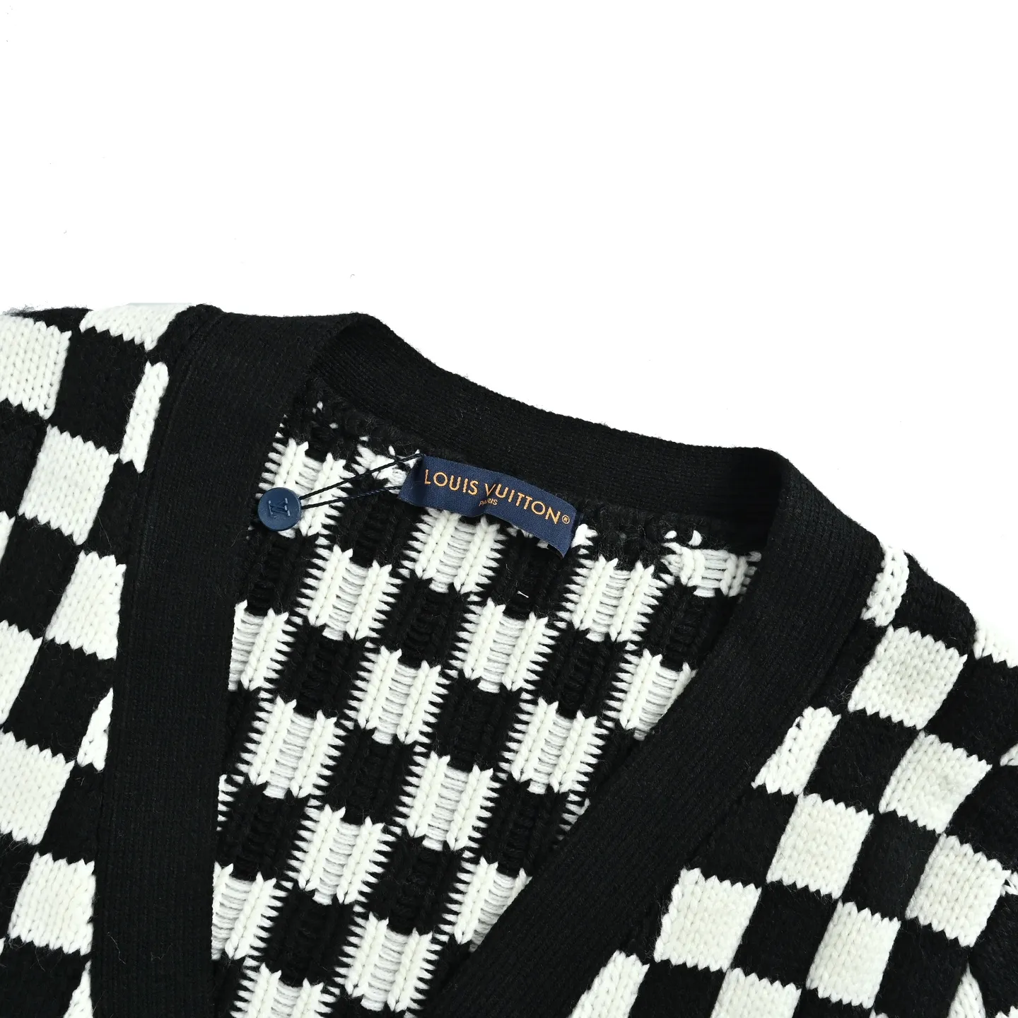 Louis Vuitton/Louis Vuitton colorful checkerboard knitted sweater cardigan